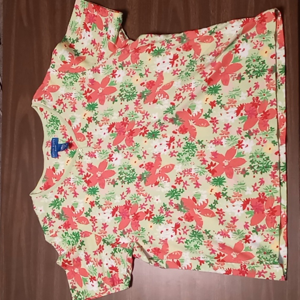 Karen Scott Sport Green w Flowered Tee XL